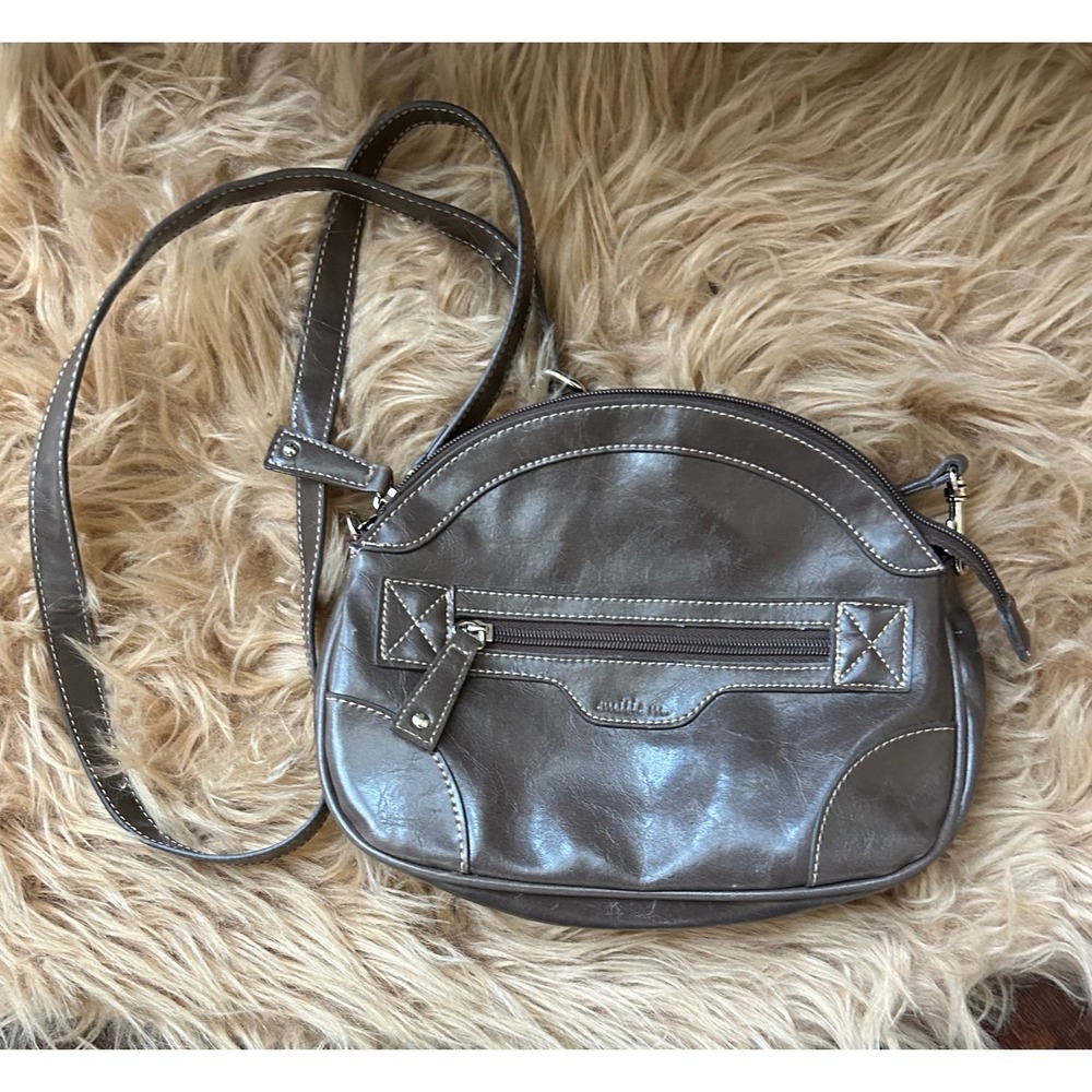 Emilie M Crossbody Handbag Faux Leather Satchel Purse Vegan Classic Bag